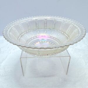 Imperial Carnival Clear Glass Beaded Block Bowl